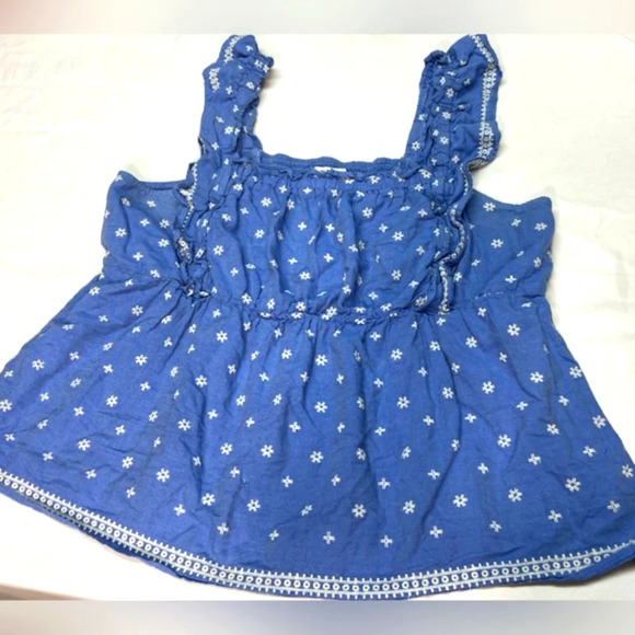 Old Navy / Embroidered-Print Sleeveless / Ruffle Babydoll Top XL - Picture 4 of 8